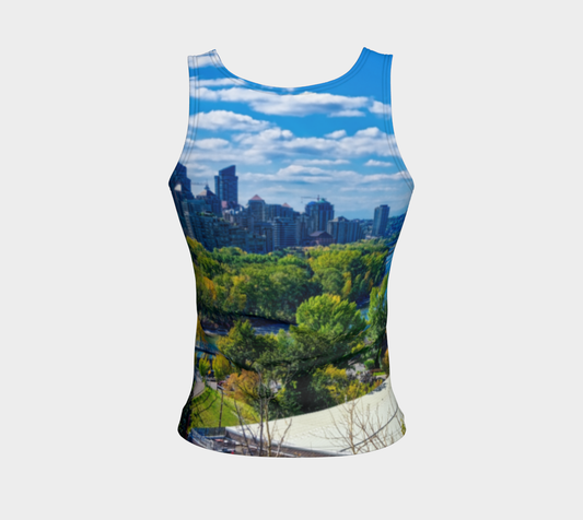 Women's Fitted Regular Tank Top - Bow River Peace Bridge McHugh Bluff Fall HDR
