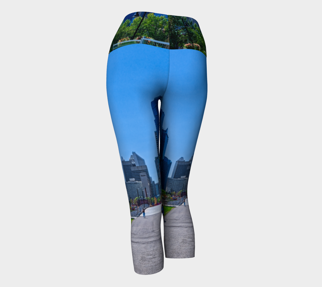 Women's Yoga Capris - Downtown Calgary Prince's Island Park HDR