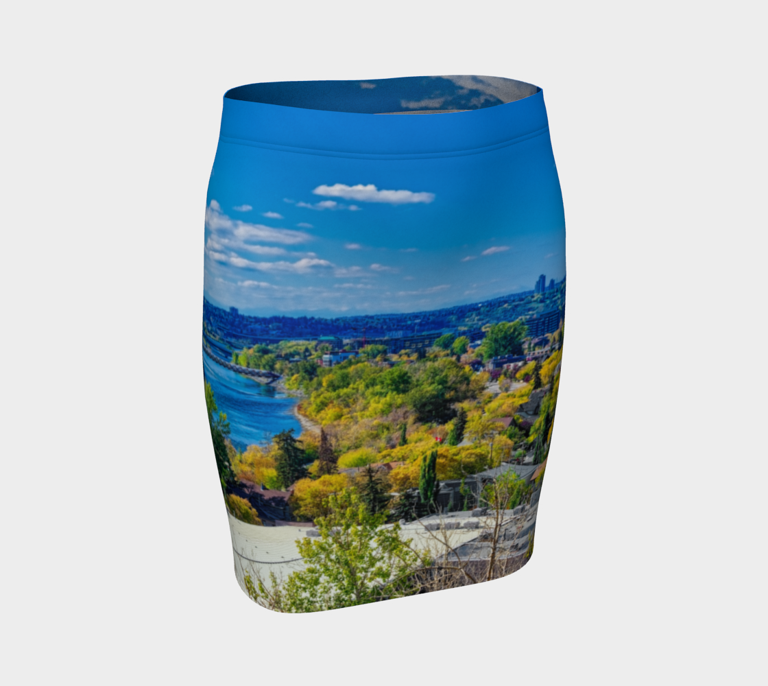 Women's FItted Skirt - Bow River Peace Bridge McHugh Bluff Fall HDR