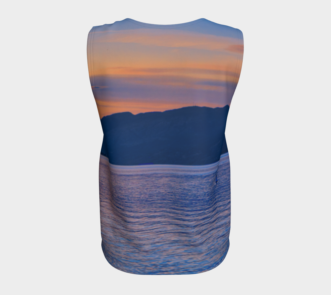 Women's All-Over Loose Regular Tank Top - Penticton Okanagan Lake Sunset