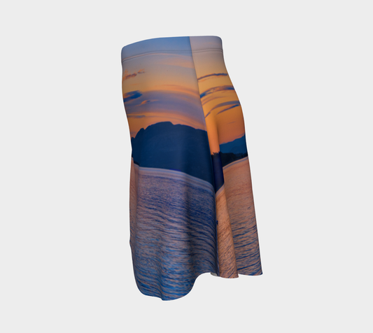 Women's Flare Skirt - Penticton Okanagan Lake Sunset