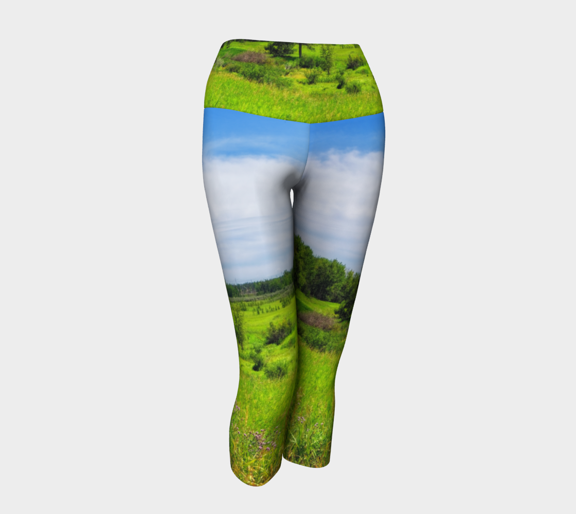 Women's Yoga Capris - Fish Creek Park Votier's Flats Meadow