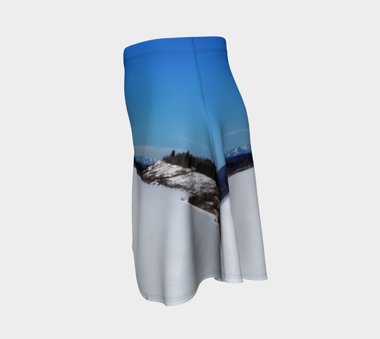 Women's Flare Skirt - Glenmore Reservoir Winter