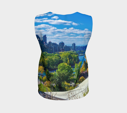 Women's Loose Tank Top - Bow River Peace Bridge McHugh Bluff HDR Fall