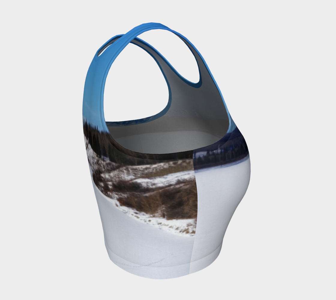 Women's Athletic Crop Top - Glenmore Reservoir Winter