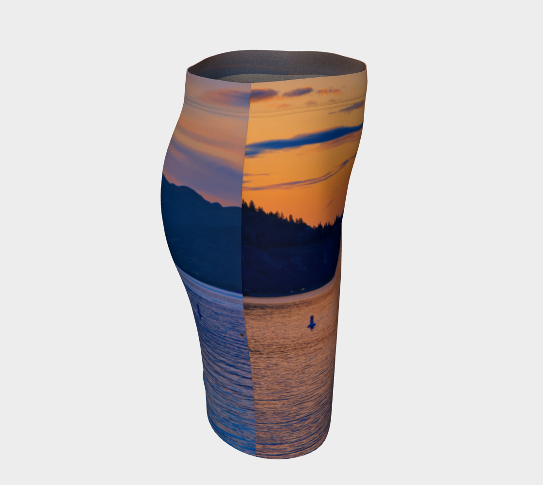 Women's Fitted Skirt - Penticton Okanagan Lake Sunset