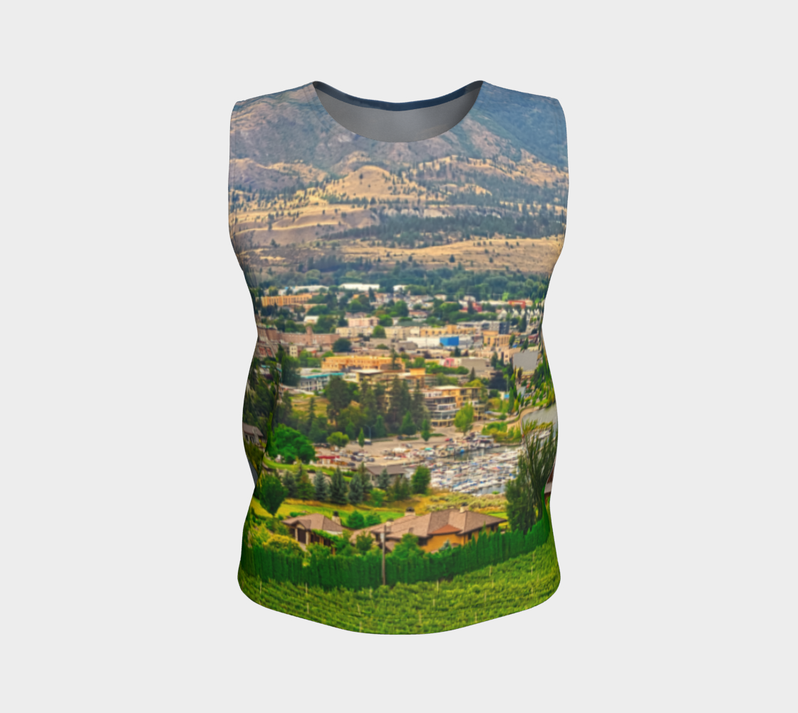 Women's All-Over Loose Long Tank Top - Penticton Munson Mountain