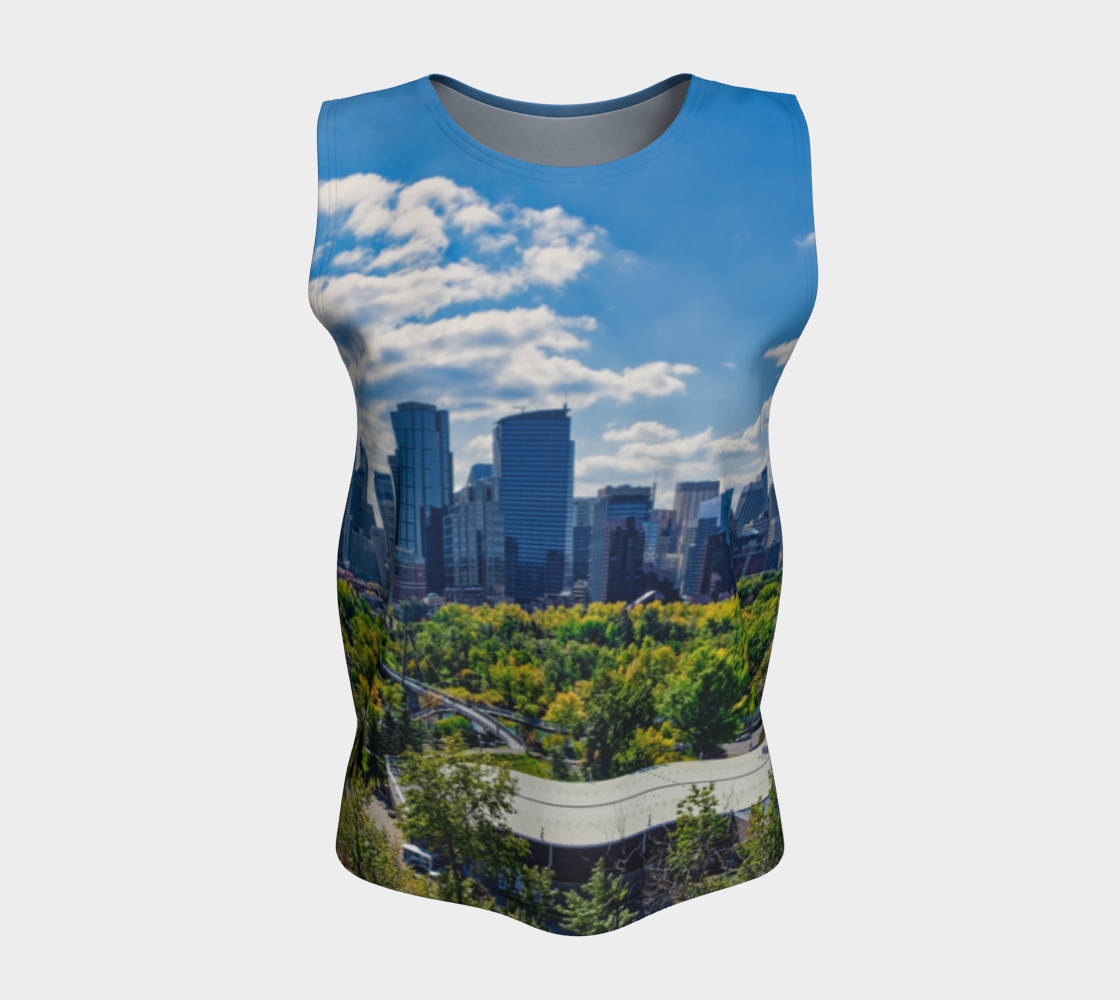 Women's Loose Regular Tank Top - Downtown Calgary McHugh Bluff Fall