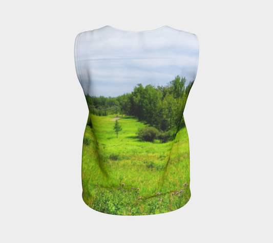 Women's All-Over Loose Long Tank Top - Fish Creek Park Votier's Flats Meadow