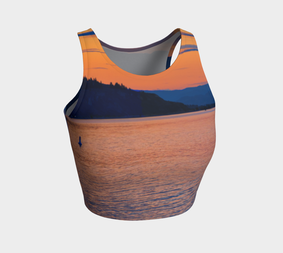 Women's Athletic Crop Top - Penticton Okanagan Lake Sunset