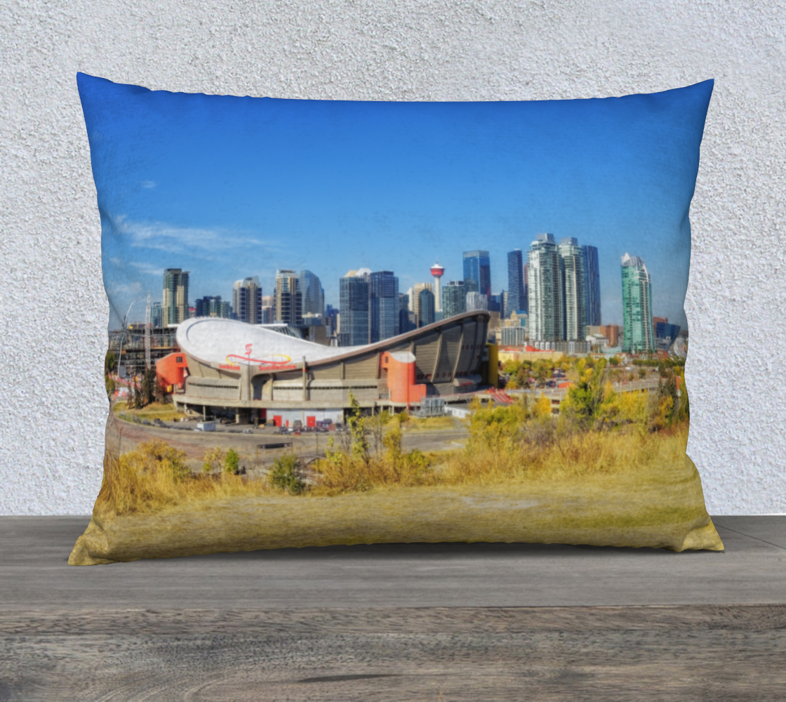 26x20 Pillow Case - Downtown Calgary Fall Scotsman's Hill