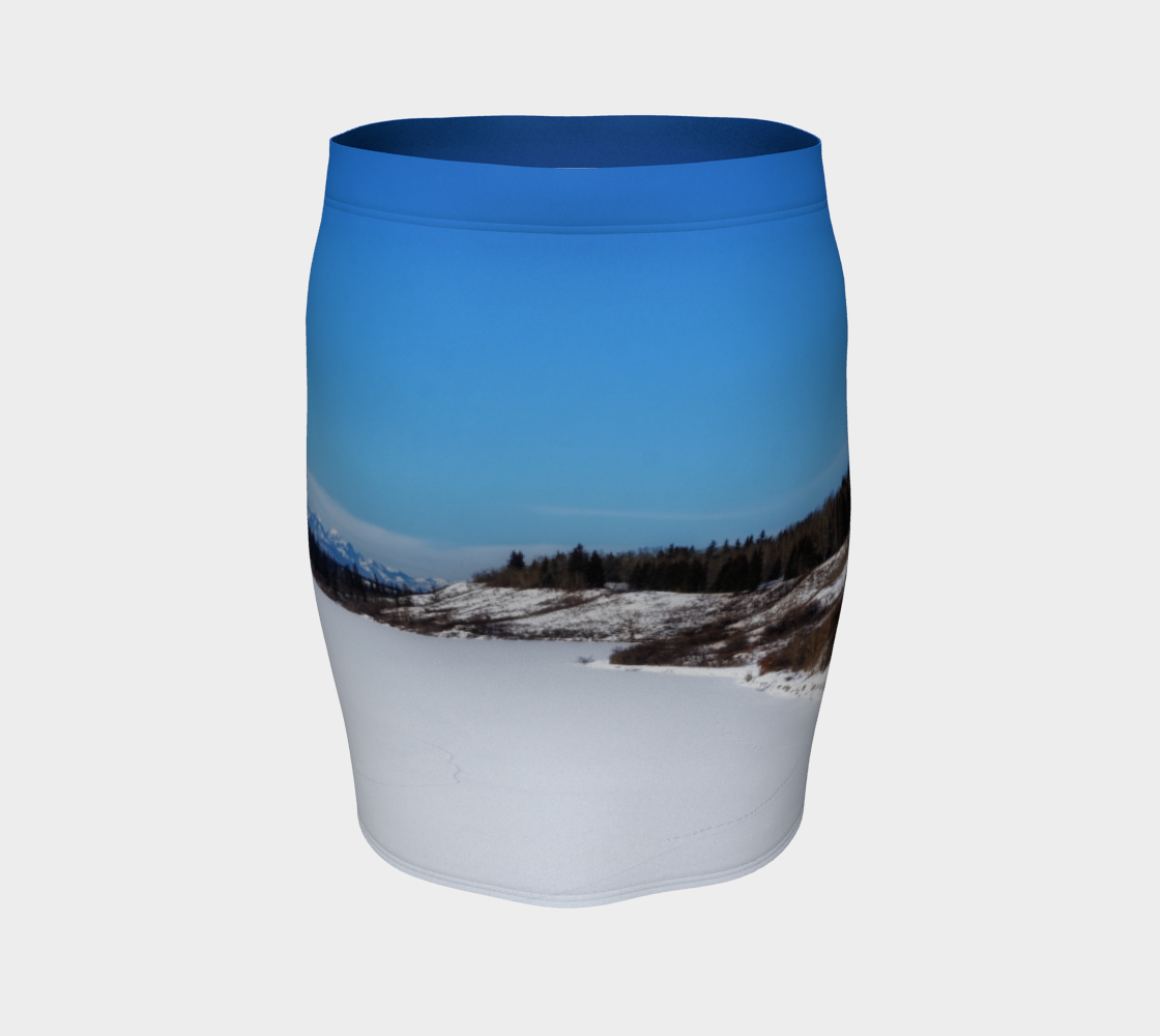 Women's Fitted Skirt - Glenmore Reservoir Winter