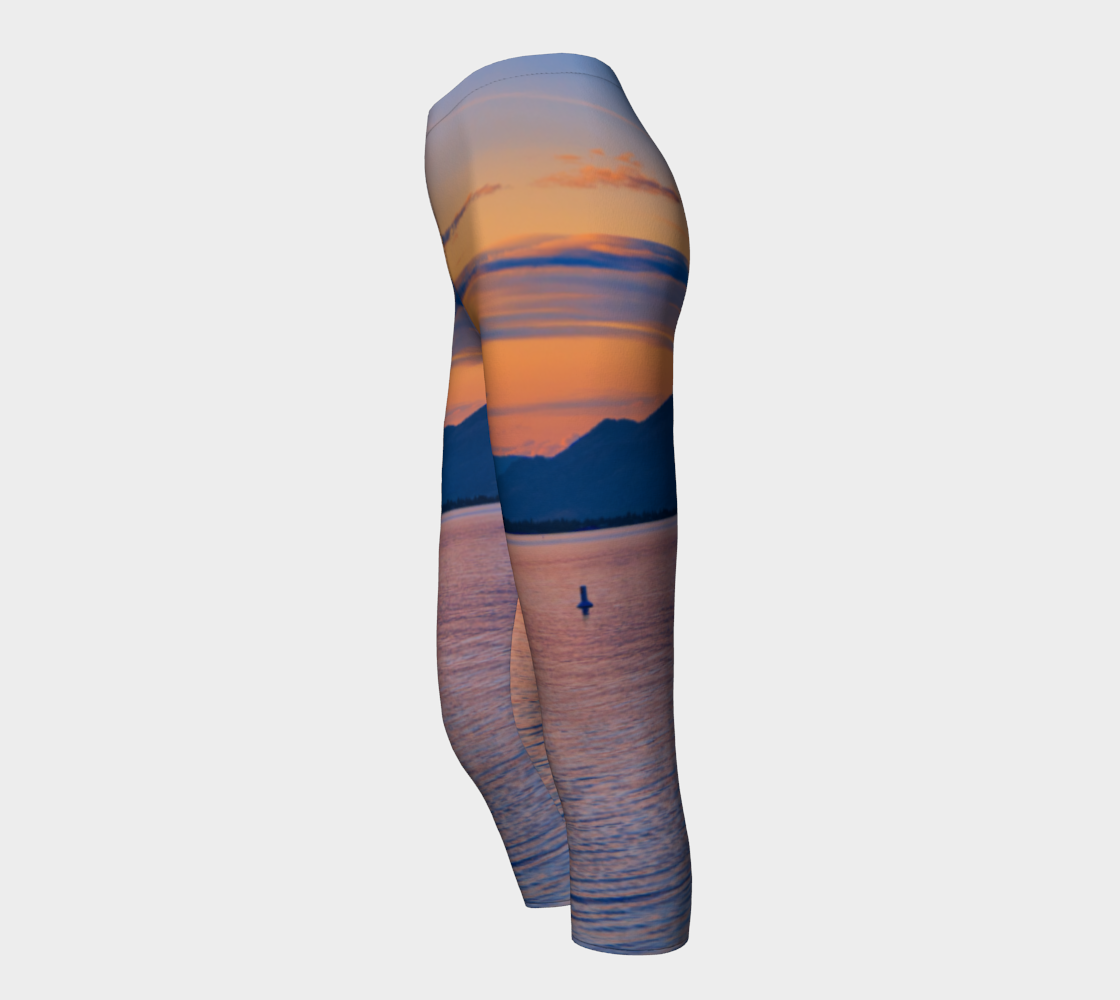 Women's Capris - Penticton Okanagan Lake Sunset