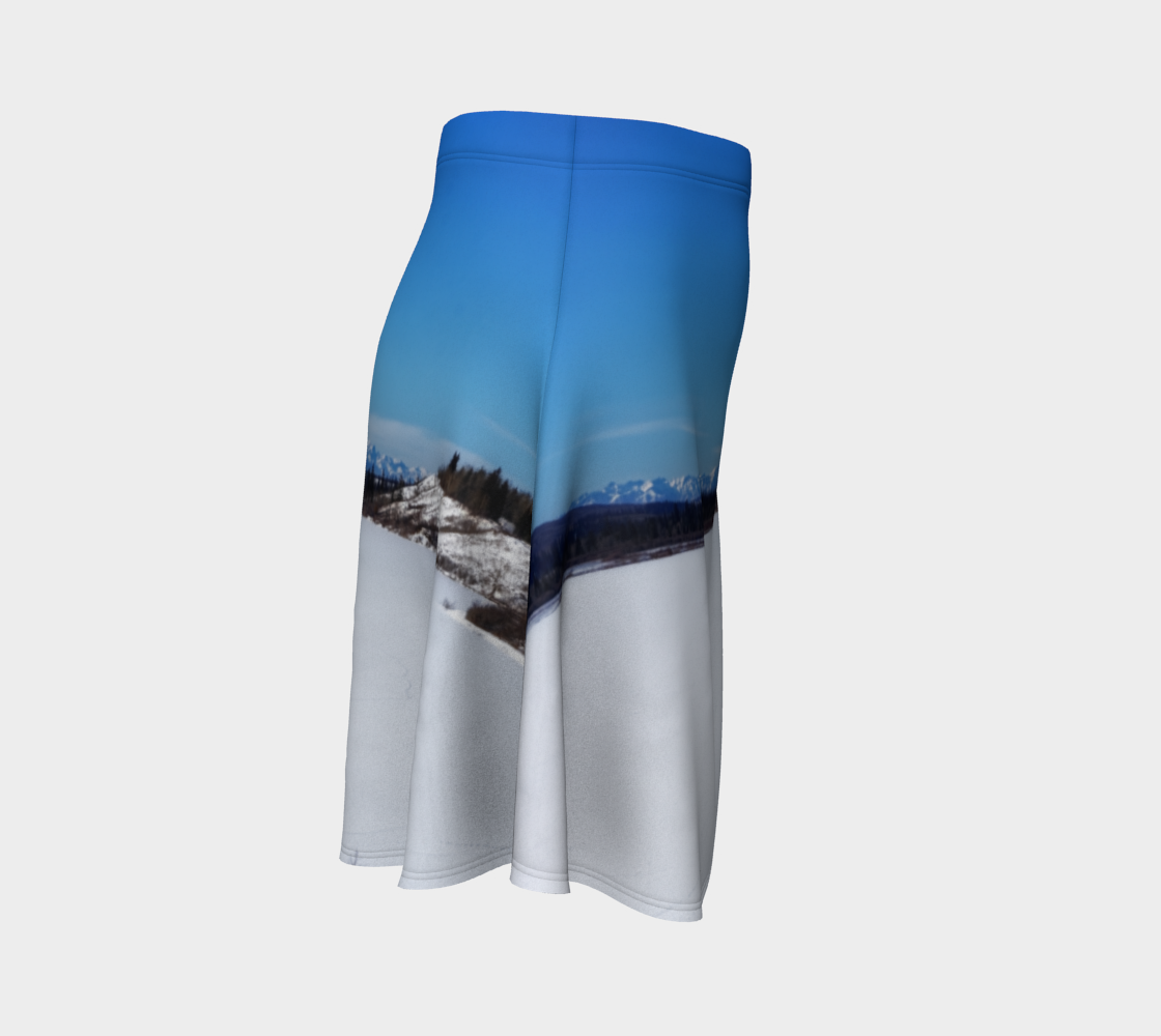 Women's Flare Skirt - Glenmore Reservoir Winter