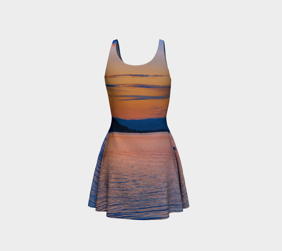 Flare Dress - Penticton Okanagan Lake Sunset