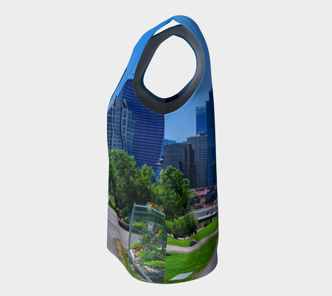 Women's All Over Loose Regular Tank Top - Downtown Calgary Prince's Island Park HDR