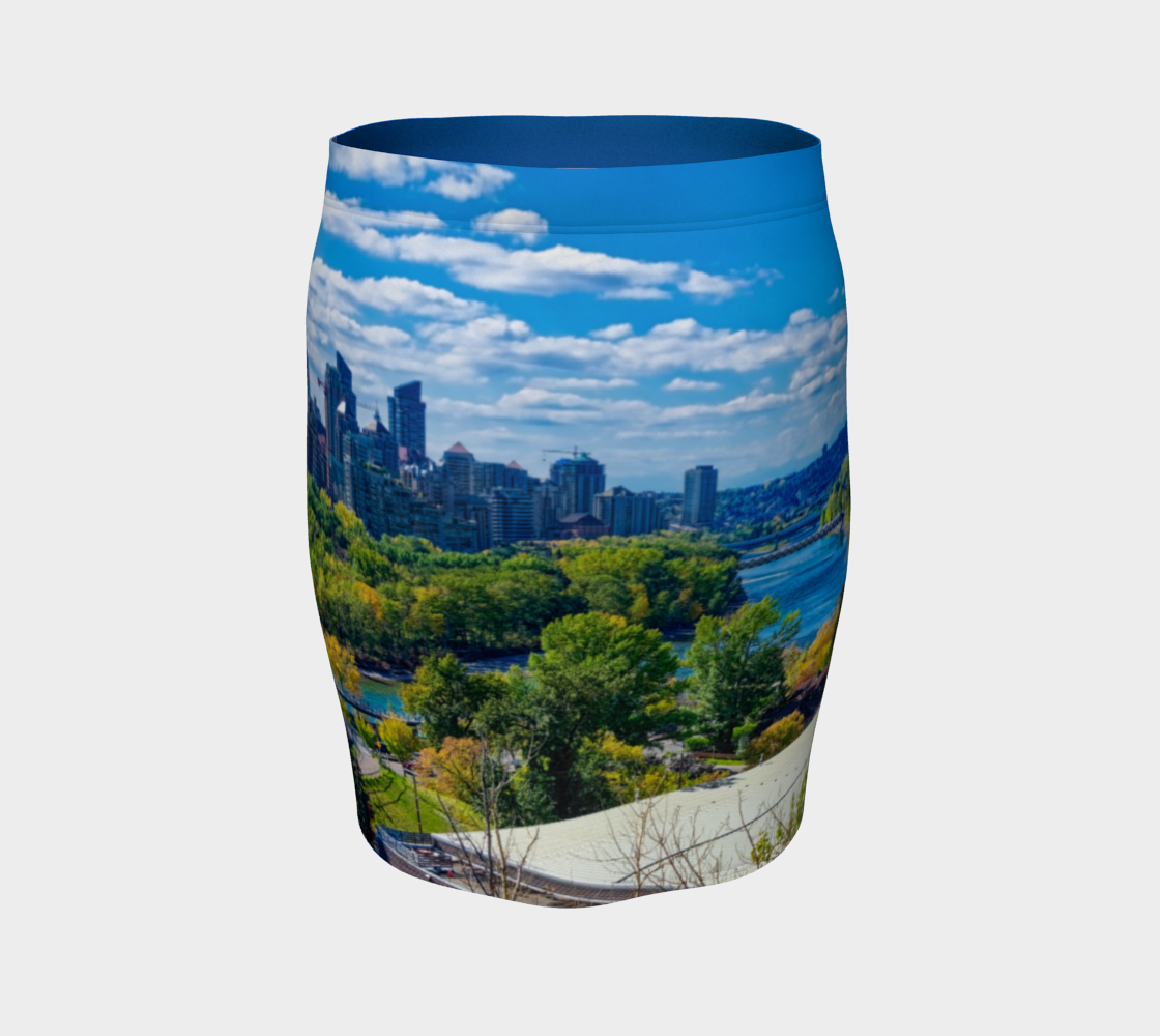 Women's FItted Skirt - Bow River Peace Bridge McHugh Bluff Fall HDR