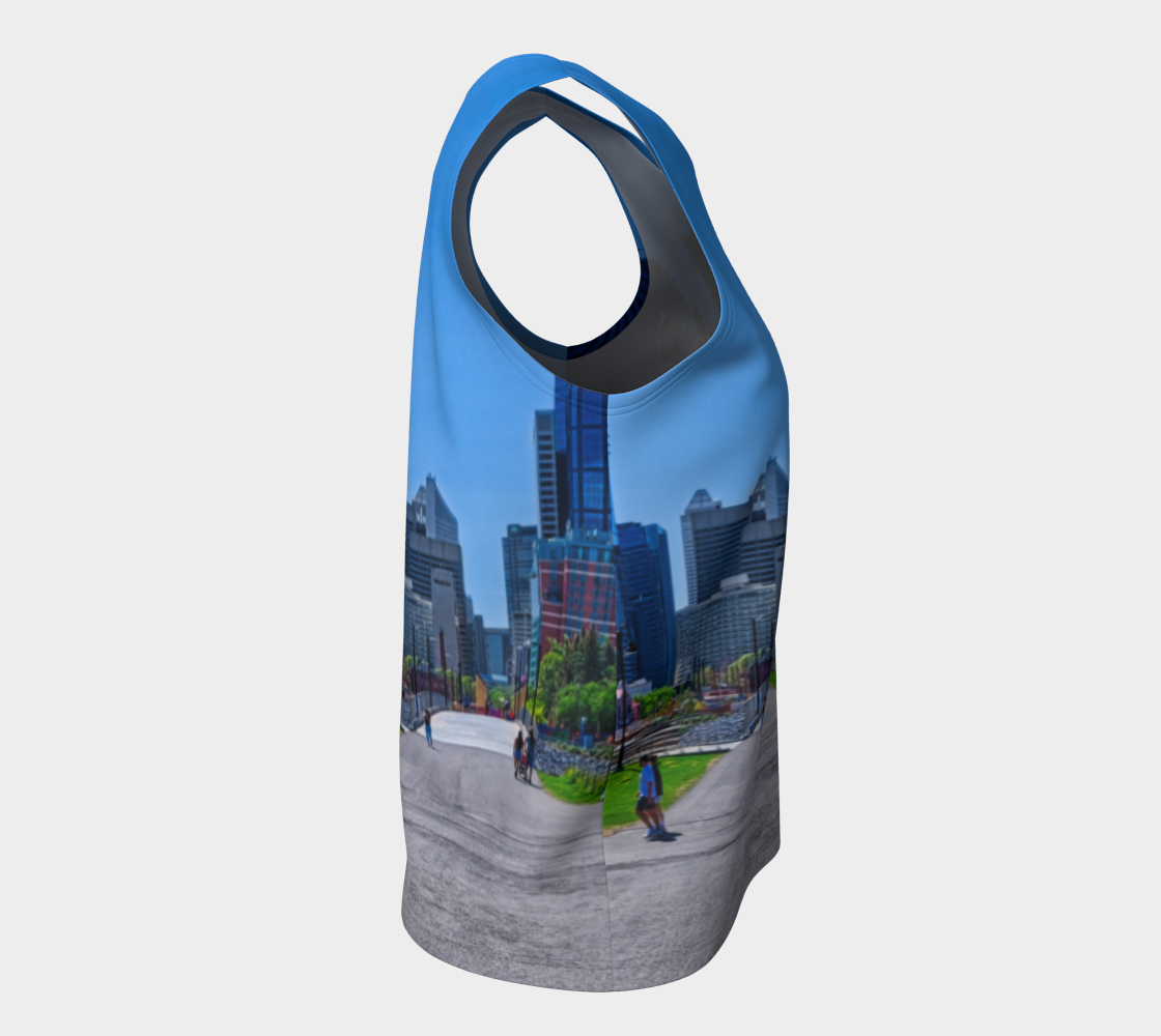 Women's All Over Loose Regular Tank Top - Downtown Calgary Prince's Island Park HDR