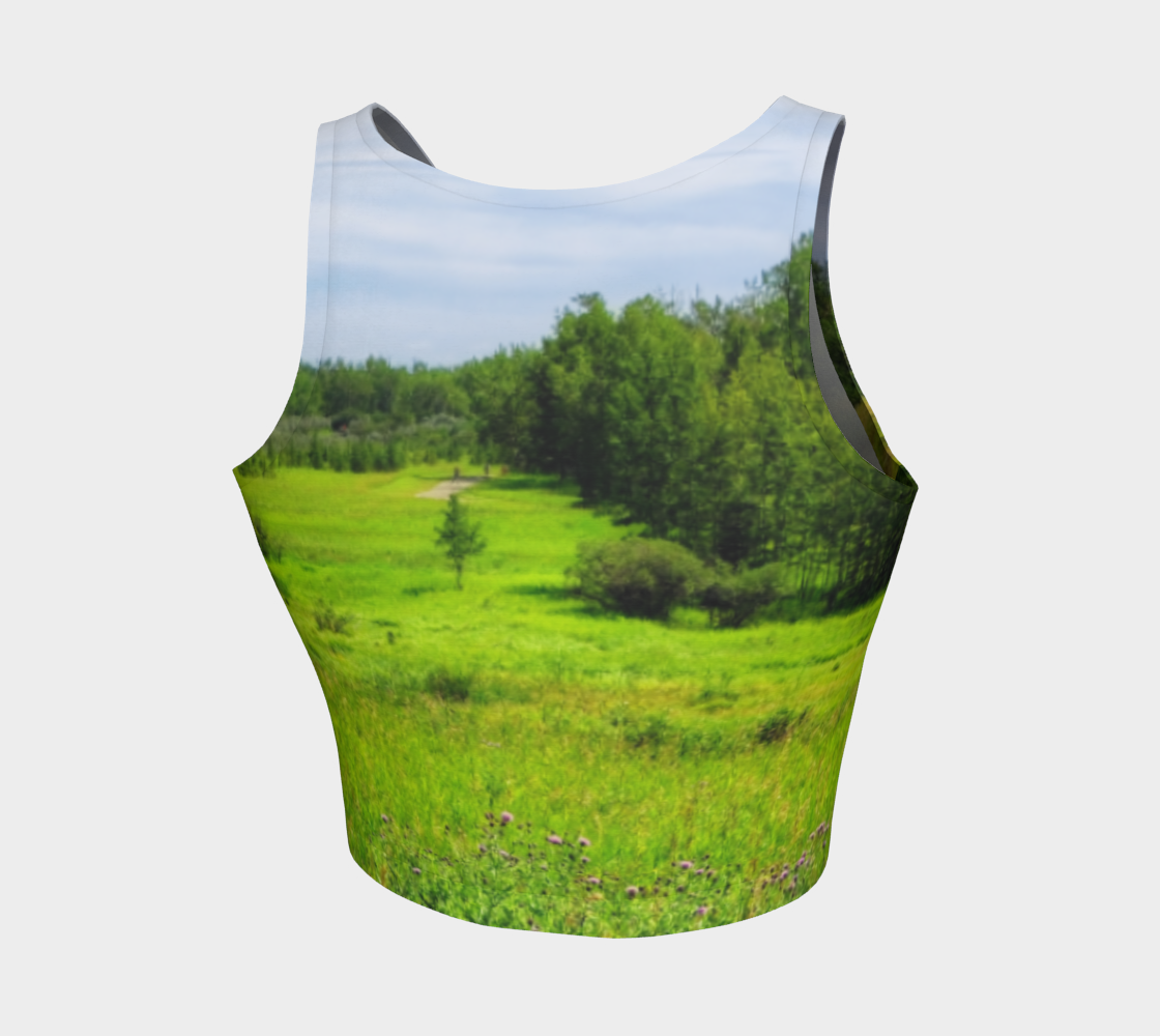 Women's Athletic Crop Top - Fish Creek Park Votier's Flats Meadow