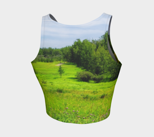 Women's Athletic Crop Top - Fish Creek Park Votier's Flats Meadow