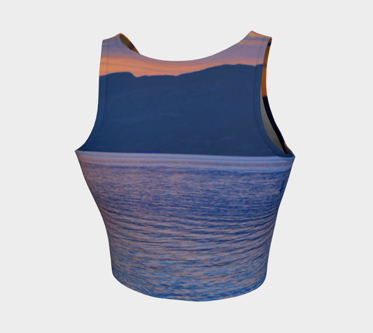 Women's Athletic Crop Top - Penticton Okanagan Lake Sunset