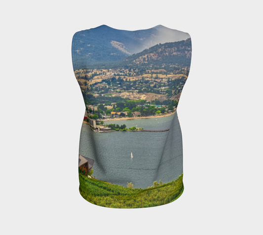 Women's All-Over Loose Long Tank Top - Penticton Munson Mountain