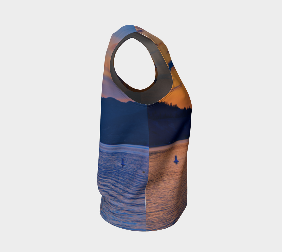 Women's All-Over Loose Regular Tank Top - Penticton Okanagan Lake Sunset