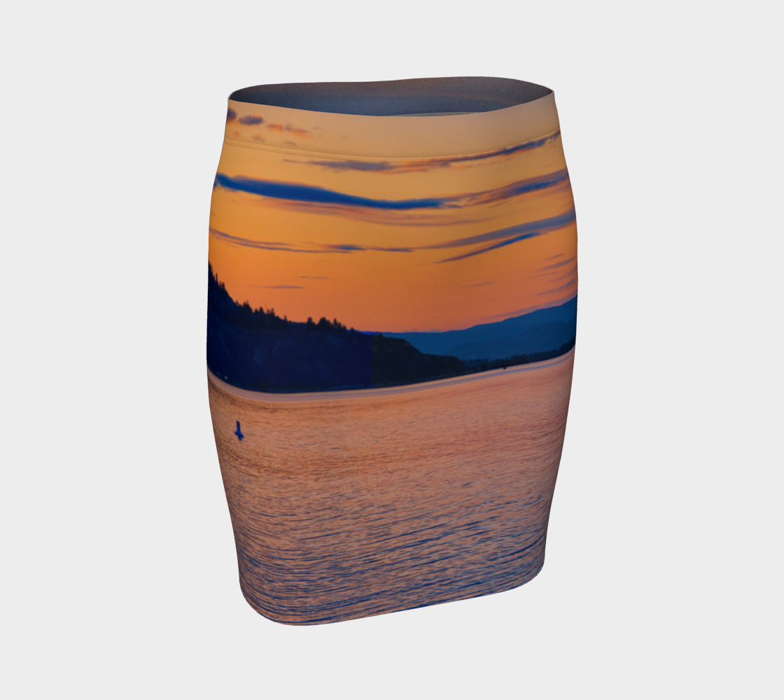 Women's Fitted Skirt - Penticton Okanagan Lake Sunset