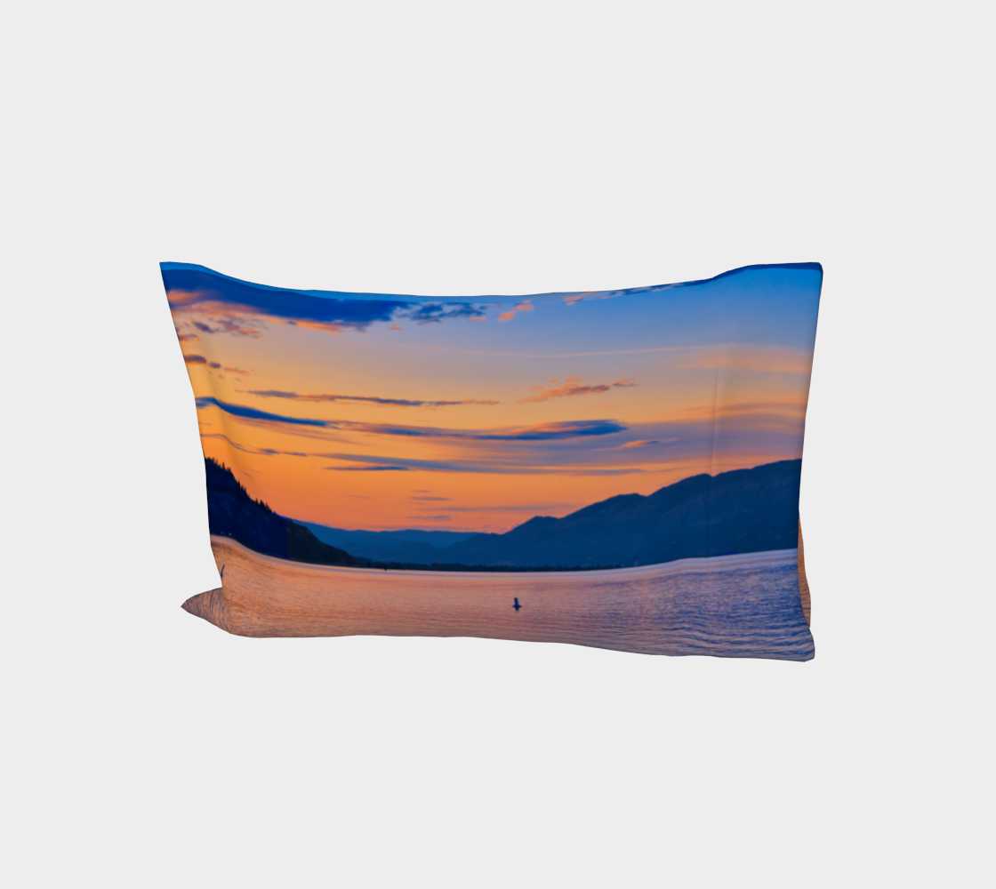 Bed Pillow Sleeve - Penticton Okanagan Lake Sunset