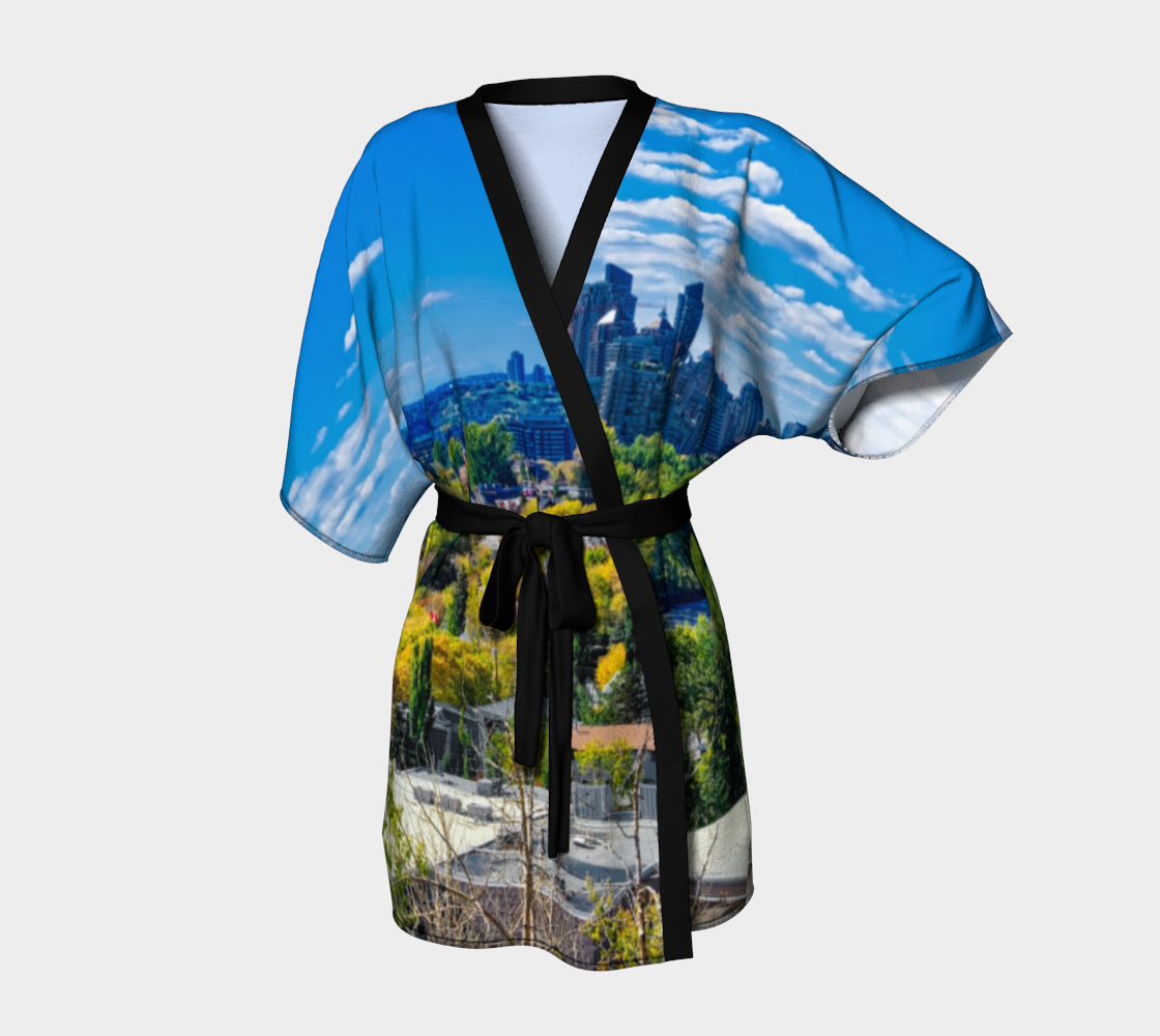 Kimono Robe - Bow River Peace Bridge McHugh Bluff Fall HDR