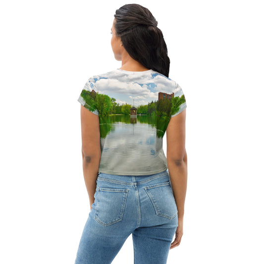 All-Over Print Crop Tee - Bowness Park Lagoon