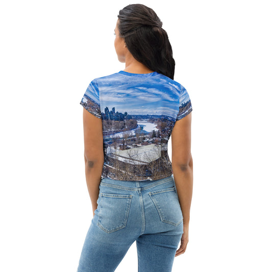 All-Over Print Crop Tee - McHugh Bluff Winter HDR