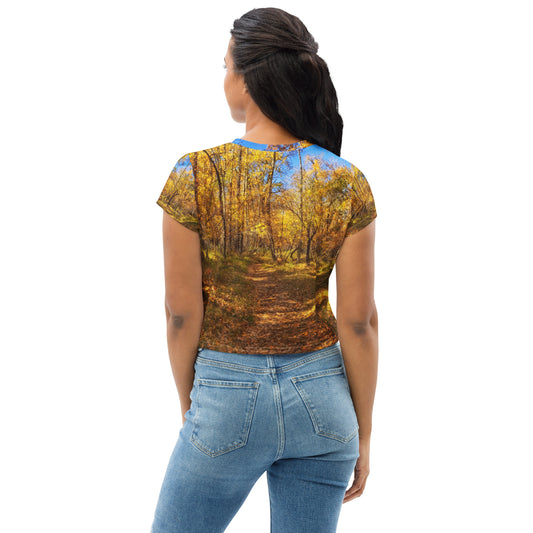 All-Over Print Crop Tee - Carburn Park Fall Colours