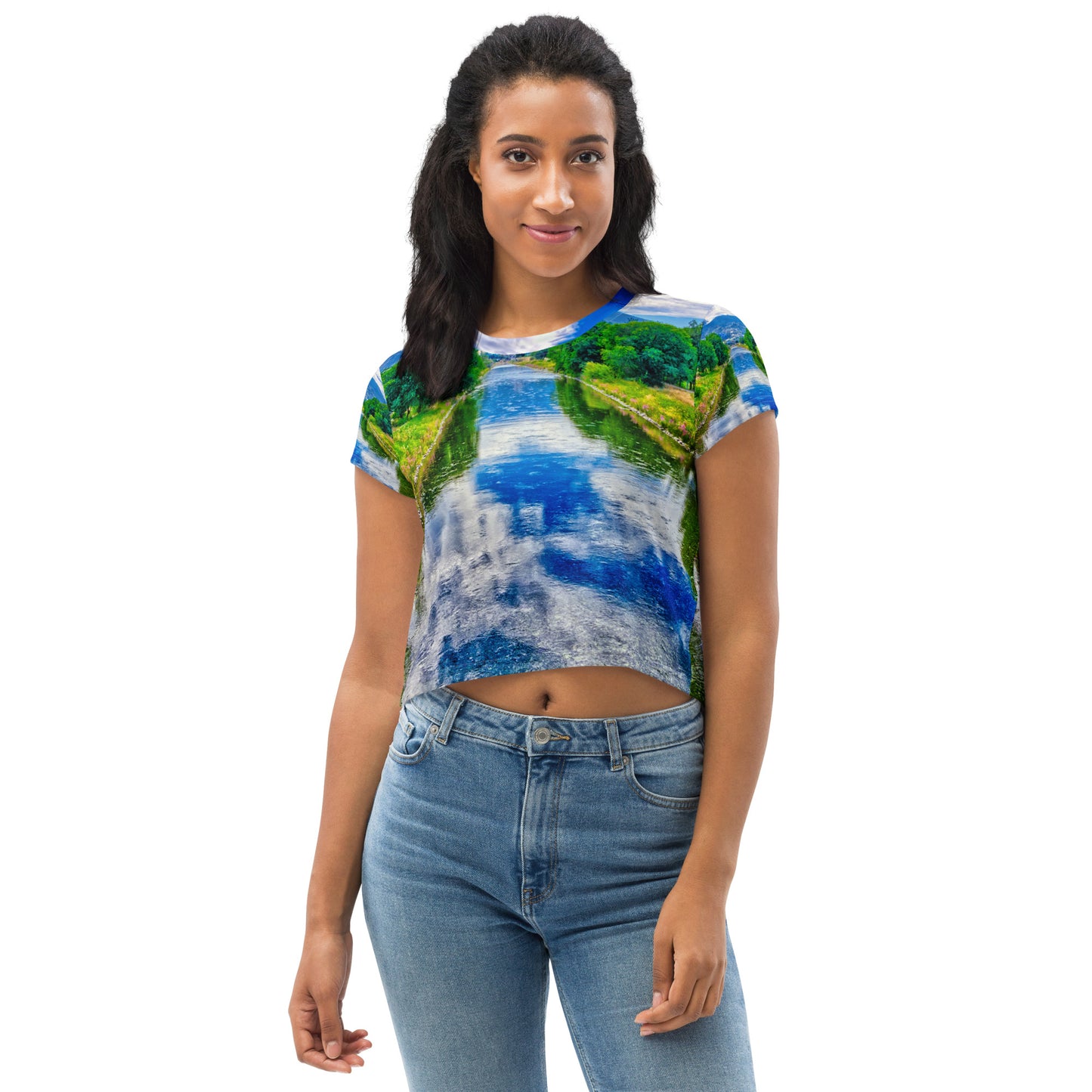 All-Over Print Crop Tee - Penticton Okanagan River Channel HDR