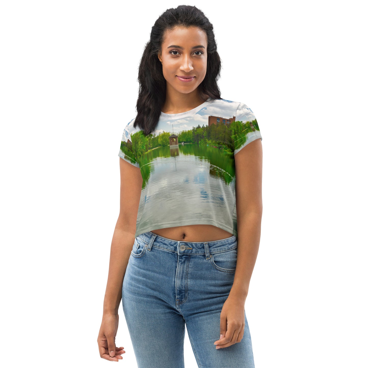 All-Over Print Crop Tee - Bowness Park Lagoon