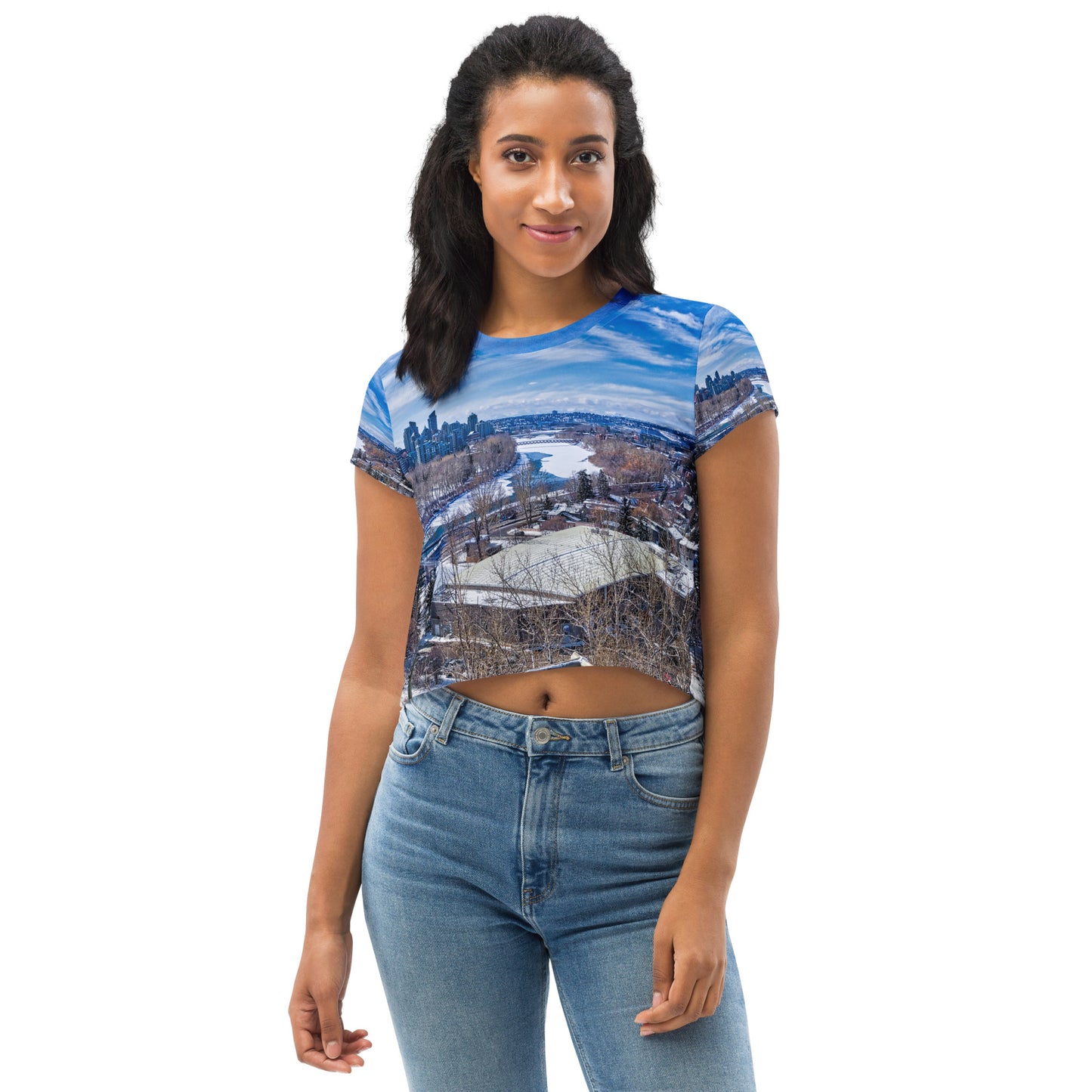 All-Over Print Crop Tee - McHugh Bluff Winter HDR
