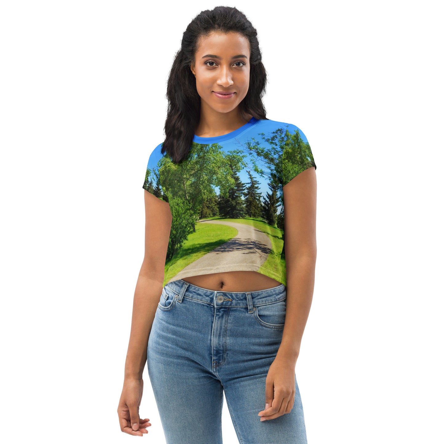 All-Over Print Crop Tee - Calgary in the Summer