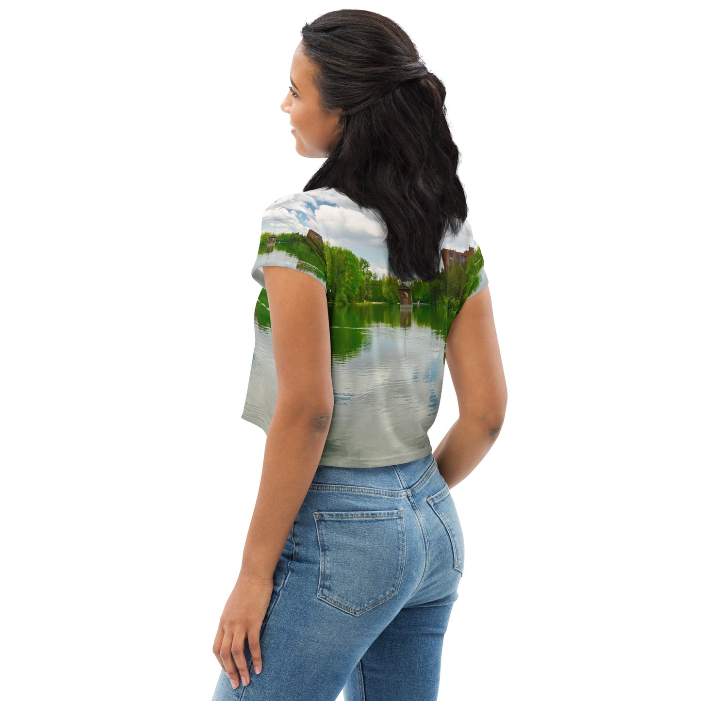 All-Over Print Crop Tee - Bowness Park Lagoon