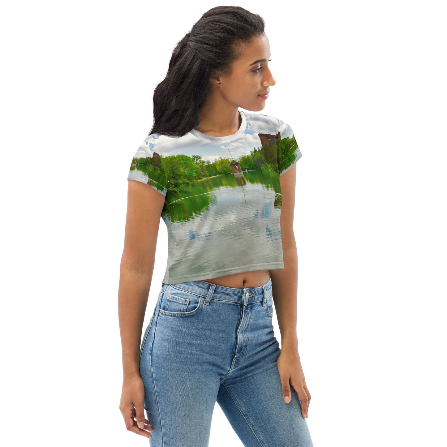 All-Over Print Crop Tee - Bowness Park Lagoon