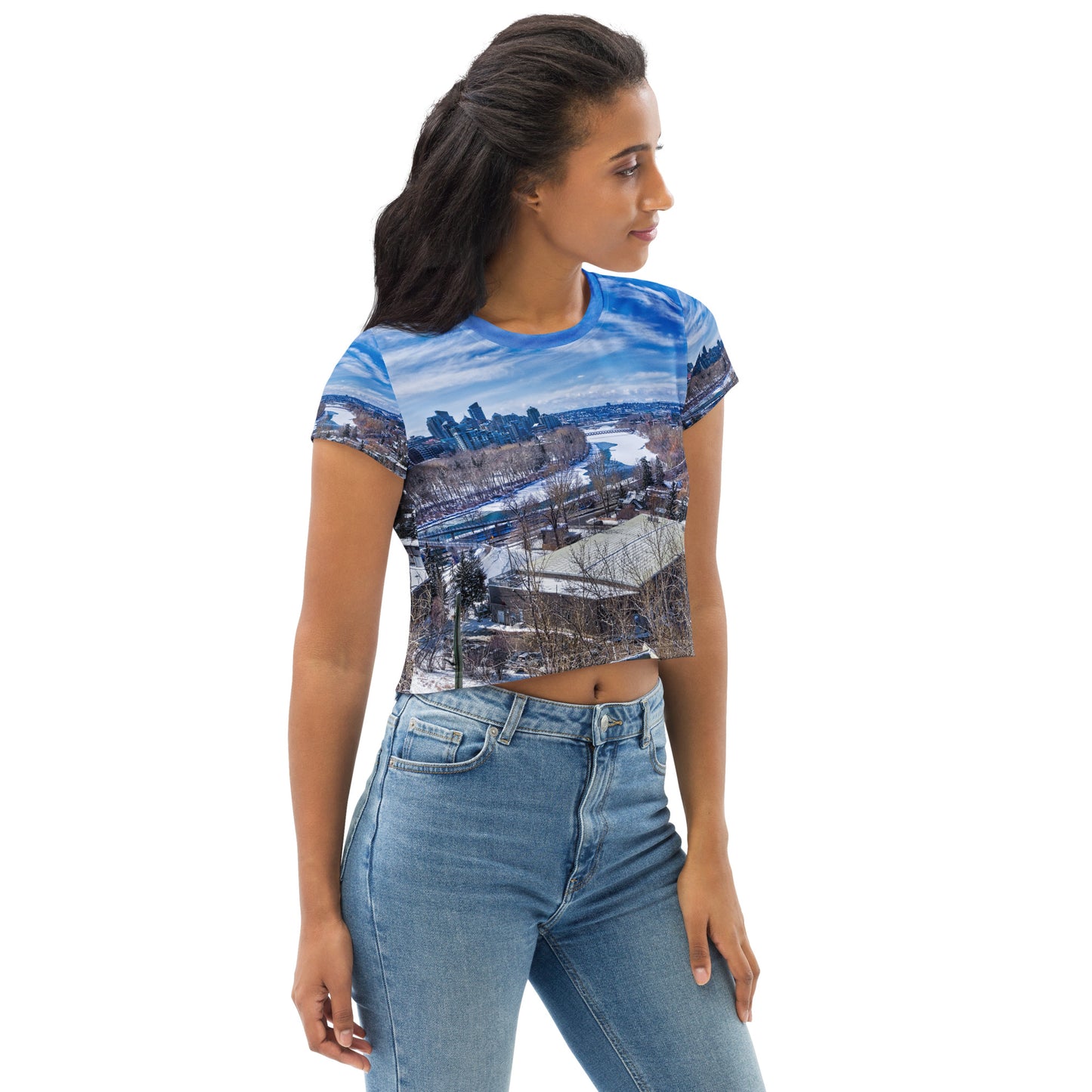 All-Over Print Crop Tee - McHugh Bluff Winter HDR