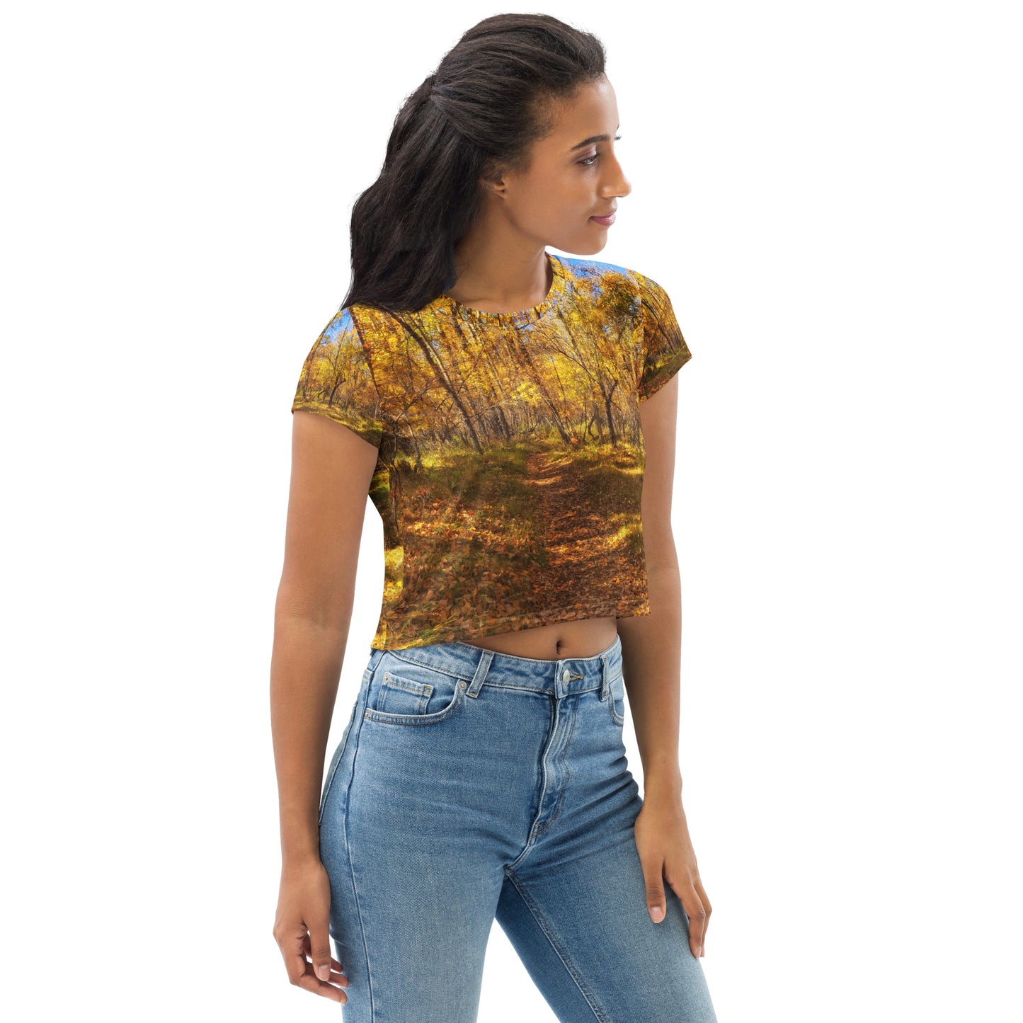 All-Over Print Crop Tee - Carburn Park Fall Colours