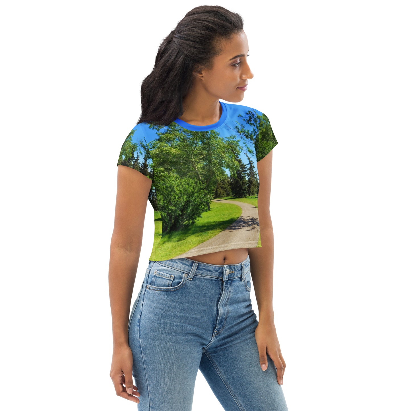 All-Over Print Crop Tee - Calgary in the Summer
