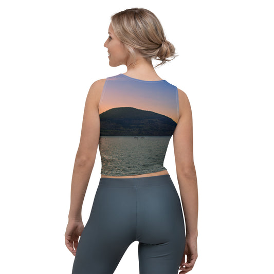 All-Over Crop Top - Penticton Okanagan Lake Sunset