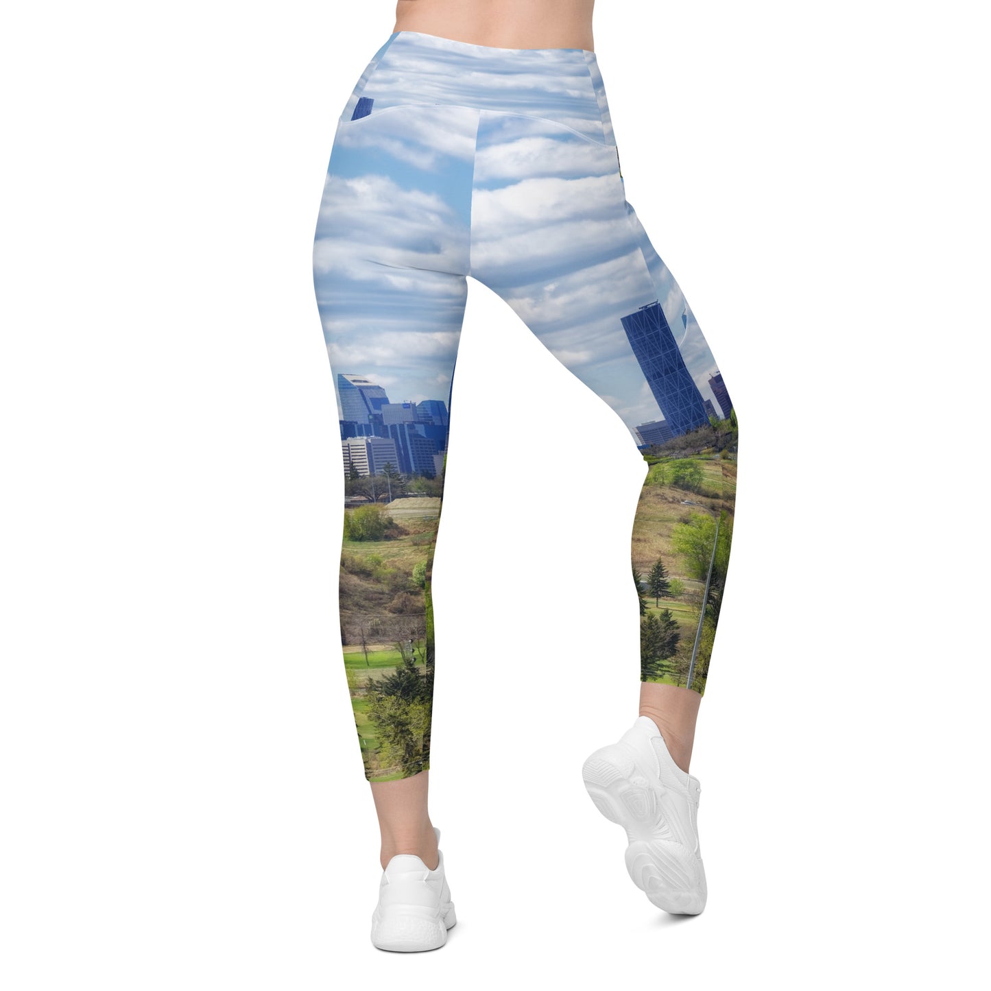 Women's Leggings with Pockets - Downtown Calgary Vista Heights Hill
