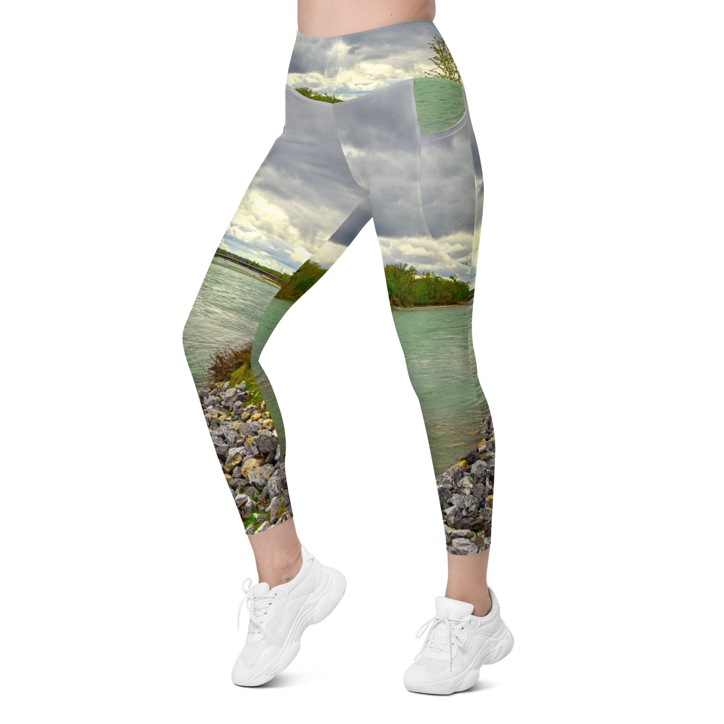 Women's Leggings with Pockets - Calgary Bow River East Village