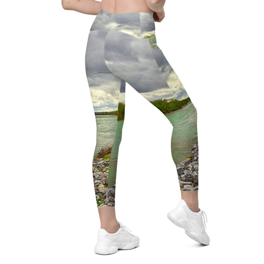 Women's Leggings with Pockets - Calgary Bow River East Village