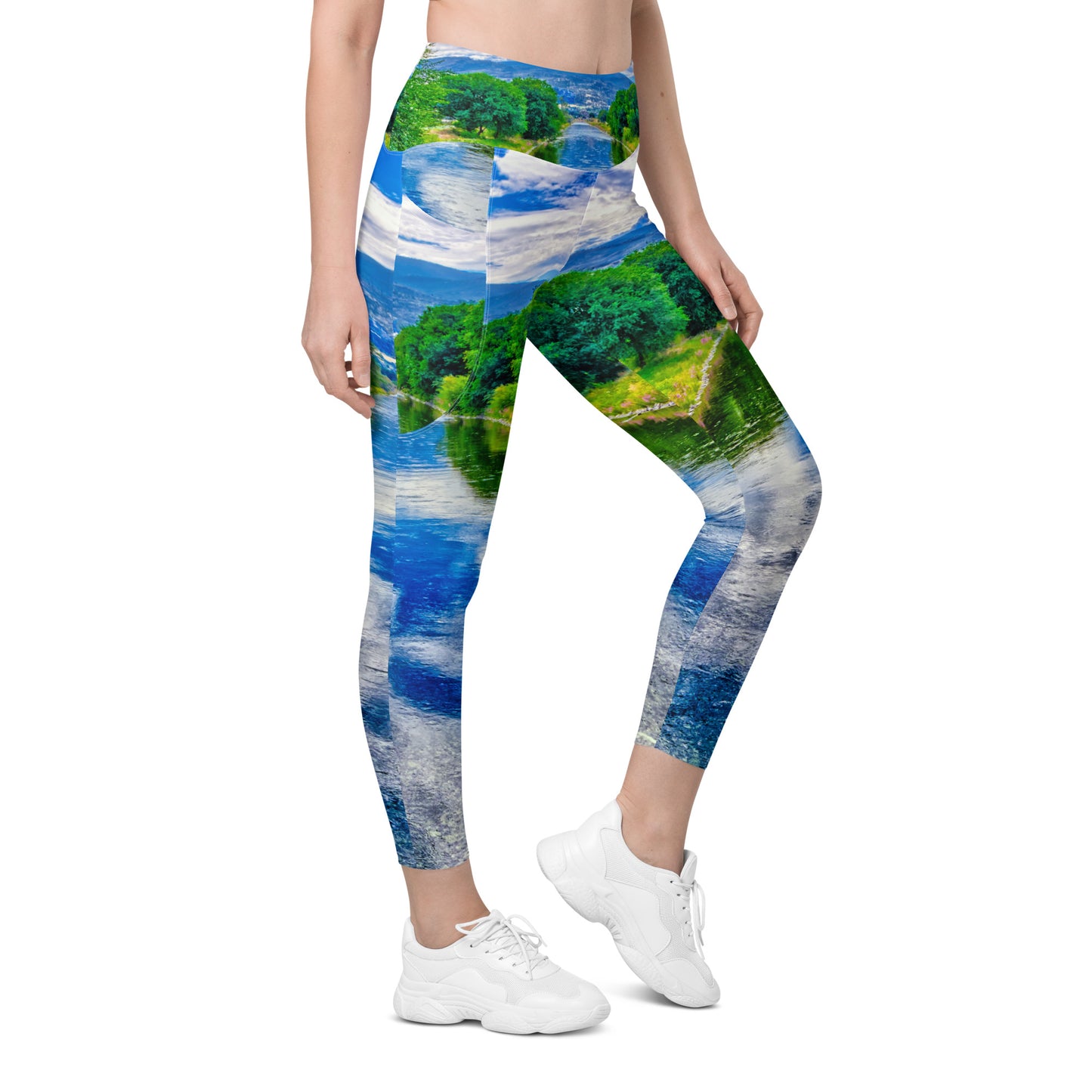 Women's Leggings with Pockets - Penticton Okanagan River Channel HDR