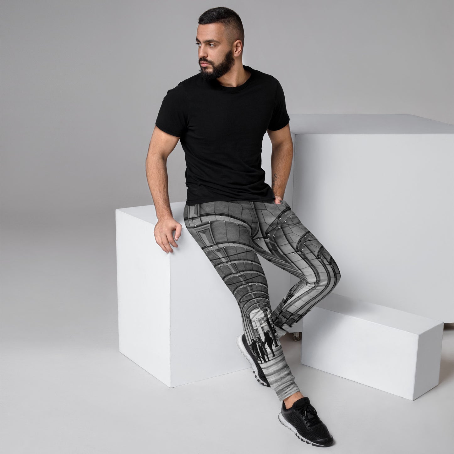 Men's Joggers - Downtown Calgary Hudson's Bay Sidewalk Black and White