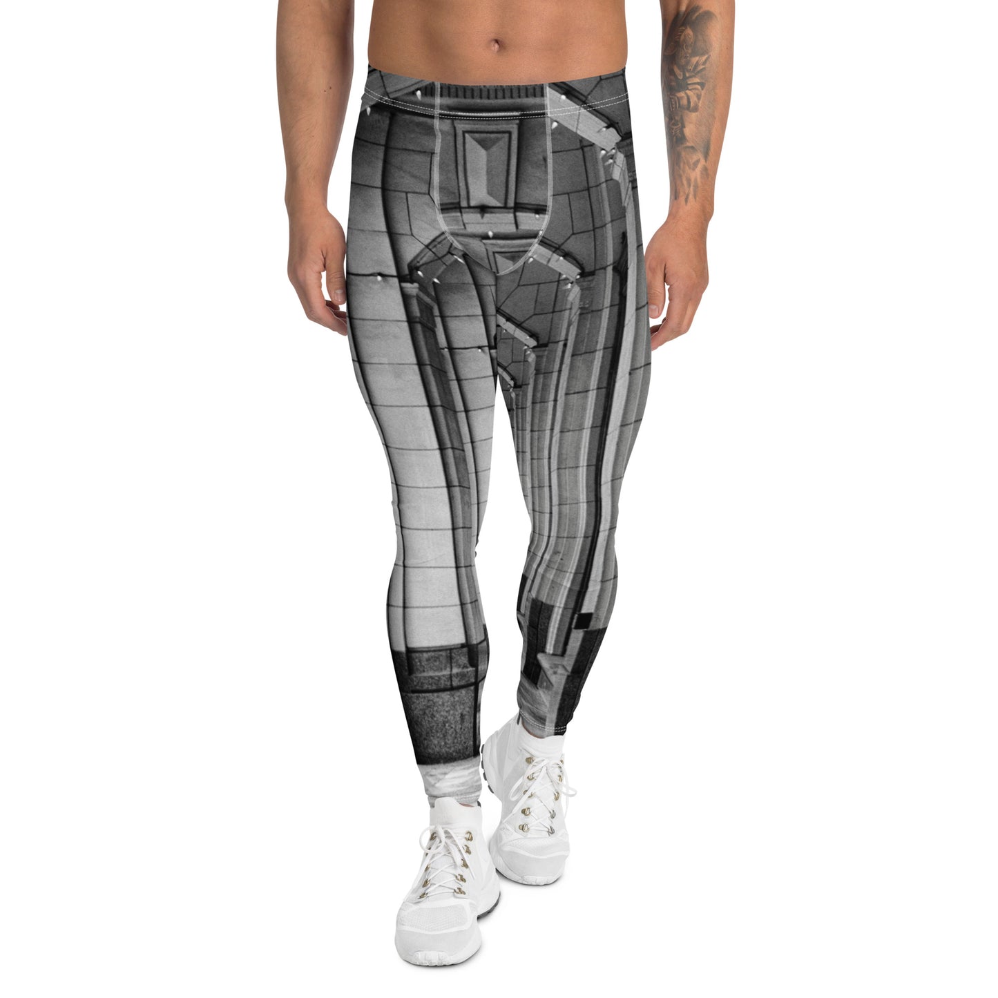 Men's Leggings - Downtown Calgary Hudson's Bay Sidewalk Black and White