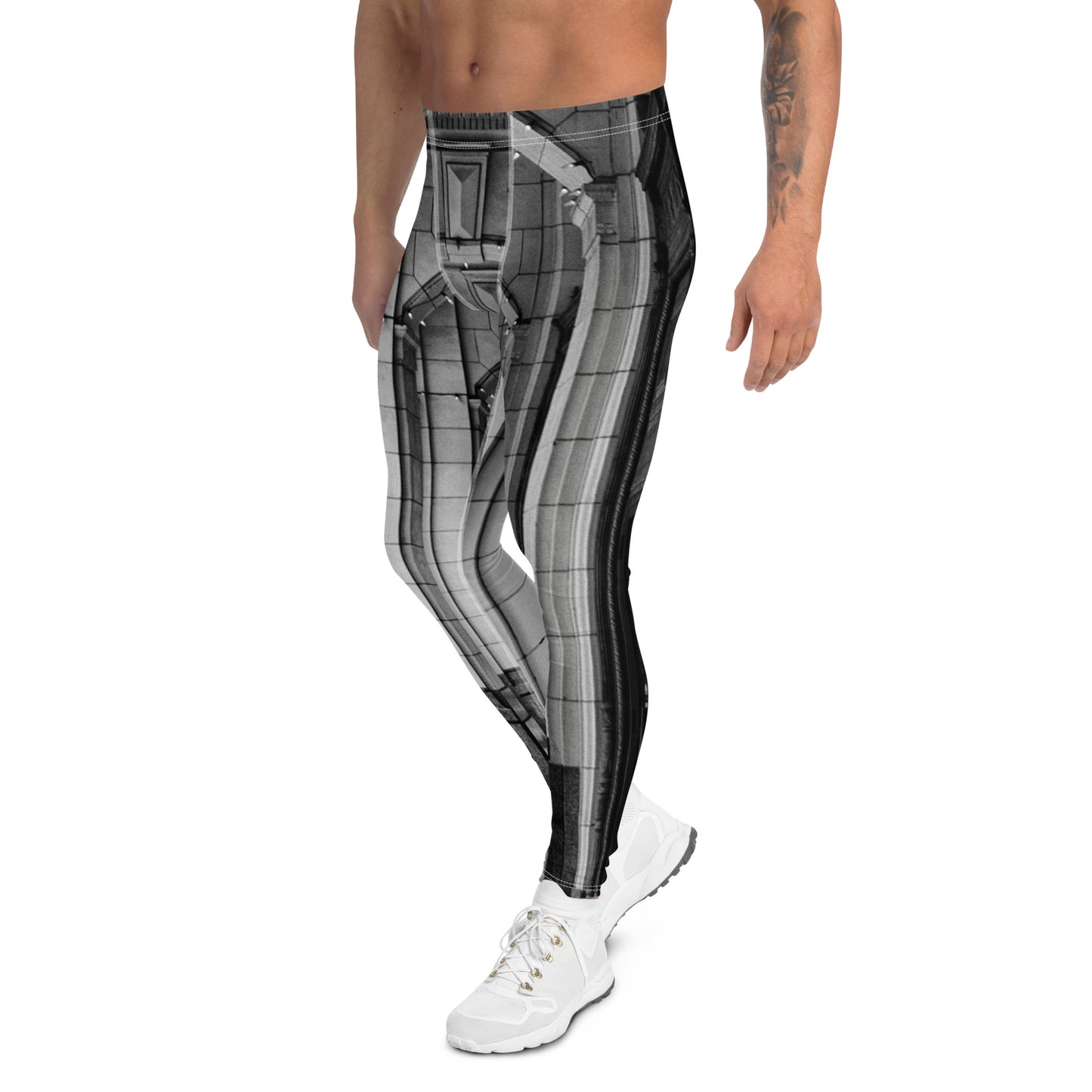 Men's Leggings - Downtown Calgary Hudson's Bay Sidewalk Black and White